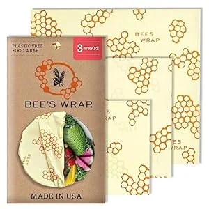Reusable beeswax food wrap for camping, hiking, backpacking, and zero-waste travel