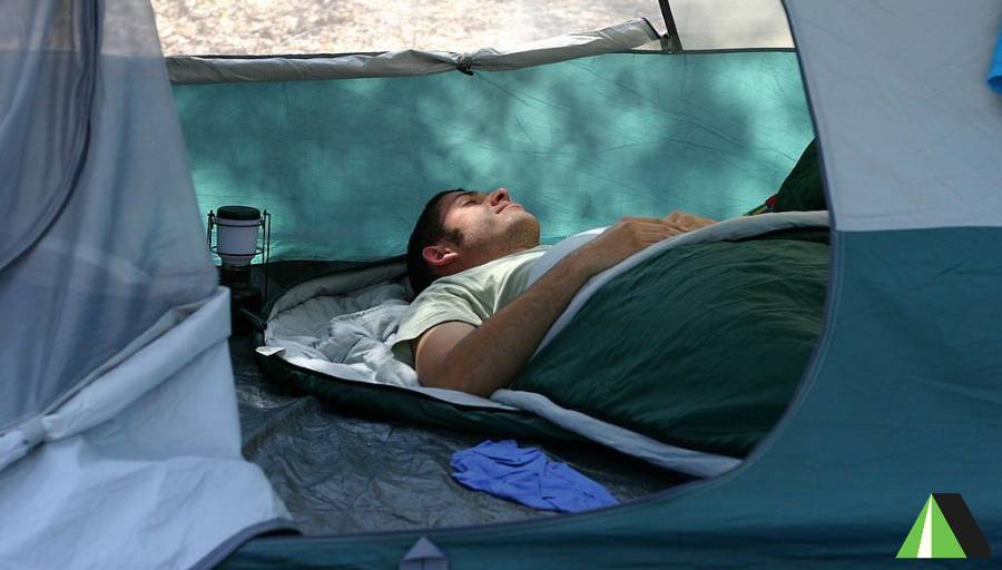 Man Taking Rest in the Tent