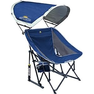 GCI Outdoor Pod Rocking Chair with adjustable SunShade canopy for beach use