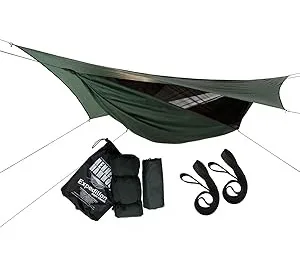 Hennessy Expedition hammock featuring built-in bug net and rainfly