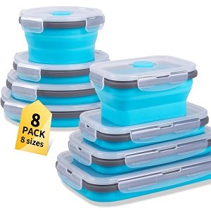 1. Annaklin 8-Pack Collapsible Camping Food Storage Containers